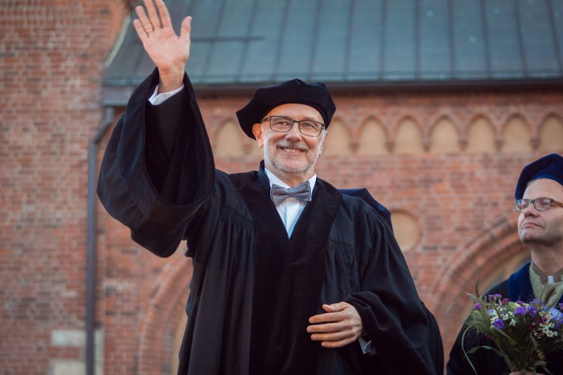 Latvijas Universitātes jauno studentu svētki «Aristotelis». Prof. Mārcis Auziņš.