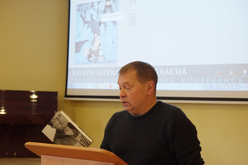 LU Akadēmiskās bibliotēkas un LU Humanitāro zinātņu fakultātes rīkotā starptautiskā zinātniskā konference «Krievu literatūra emigrācijā». Rakstnieks Andrejs Levkins.