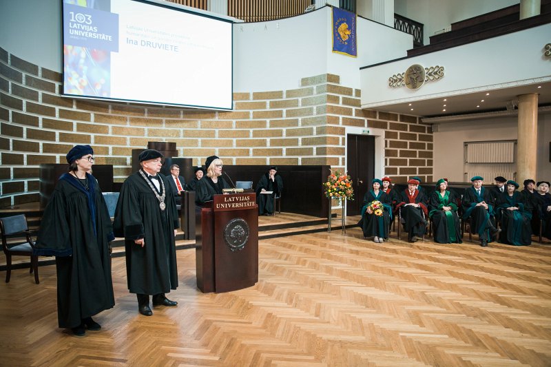 Latvijas Universitātes 103. gadadienai veltīta Senāta svinīgā sēde, doktoru promocijas ceremonija. null