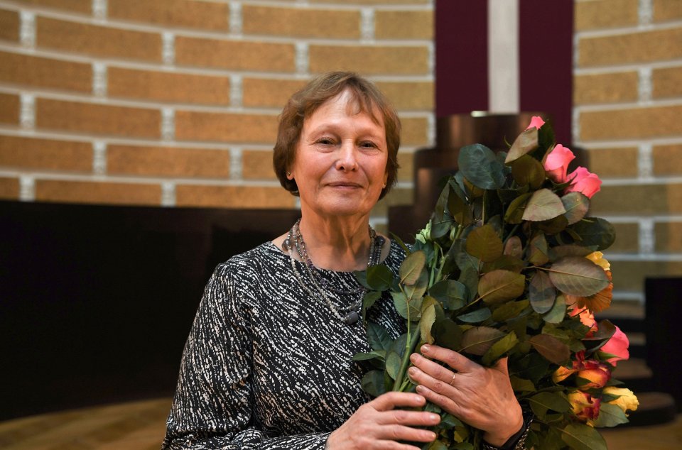 Latvijas Universitātes senioru jubilāru sveikšana. null