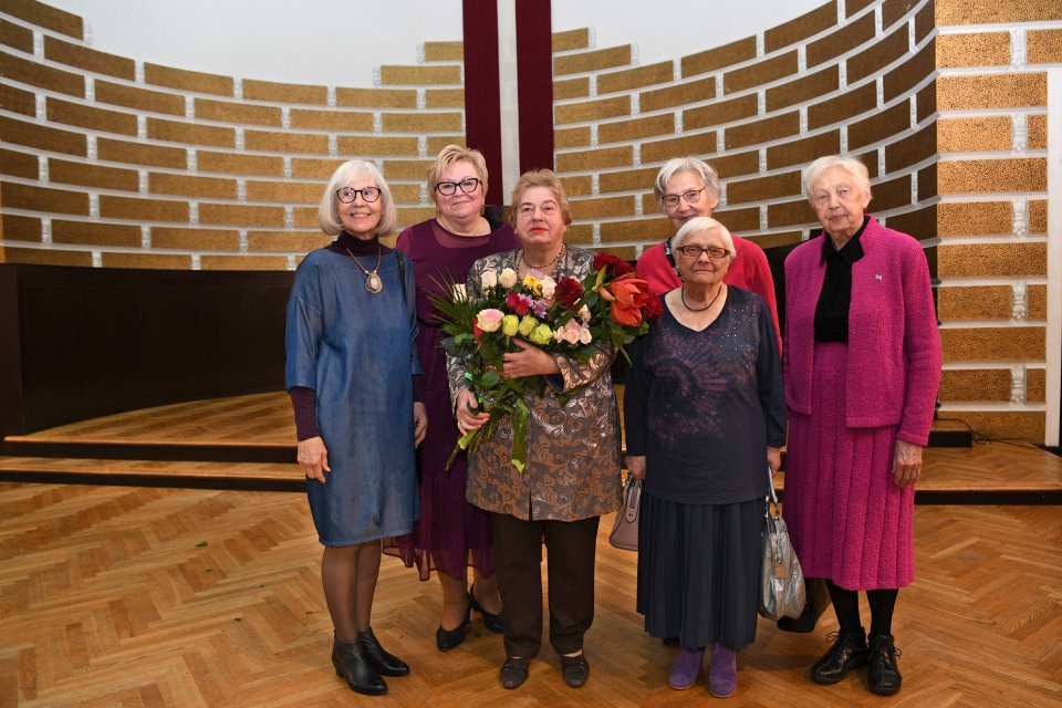 Latvijas Universitātes senioru jubilāru sveikšana. null