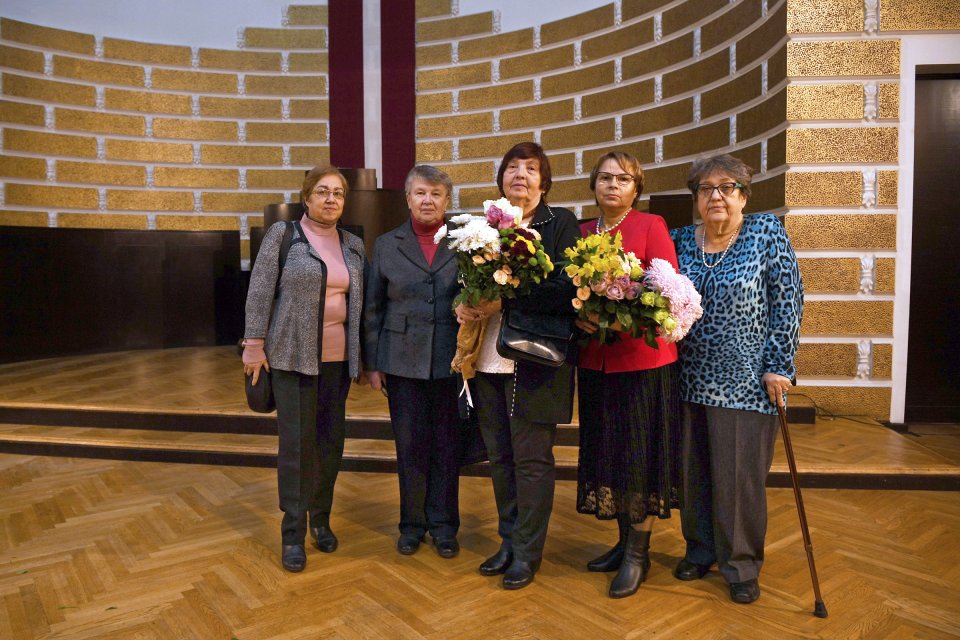 Latvijas Universitātes senioru jubilāru sveikšana. null