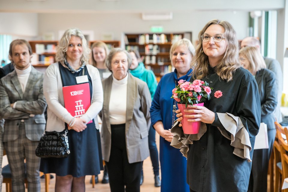 Jāņa Endzelīna 150. jubilejai veltītas izstādes «Jānim Endzelīnam 150» atklāšana Latvijas Universitātes Humanitāro zinātņu bibliotēkā. null