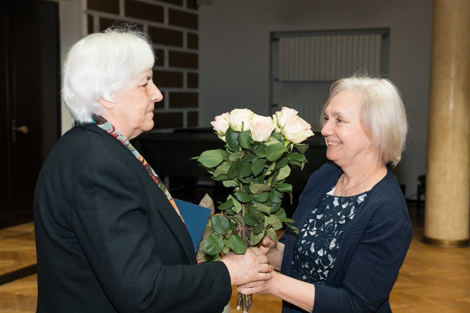 Latvijas Universitātes senioru jubilāru sveikšana. null