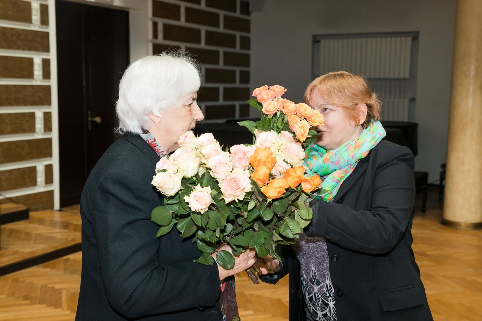 Latvijas Universitātes senioru jubilāru sveikšana. null