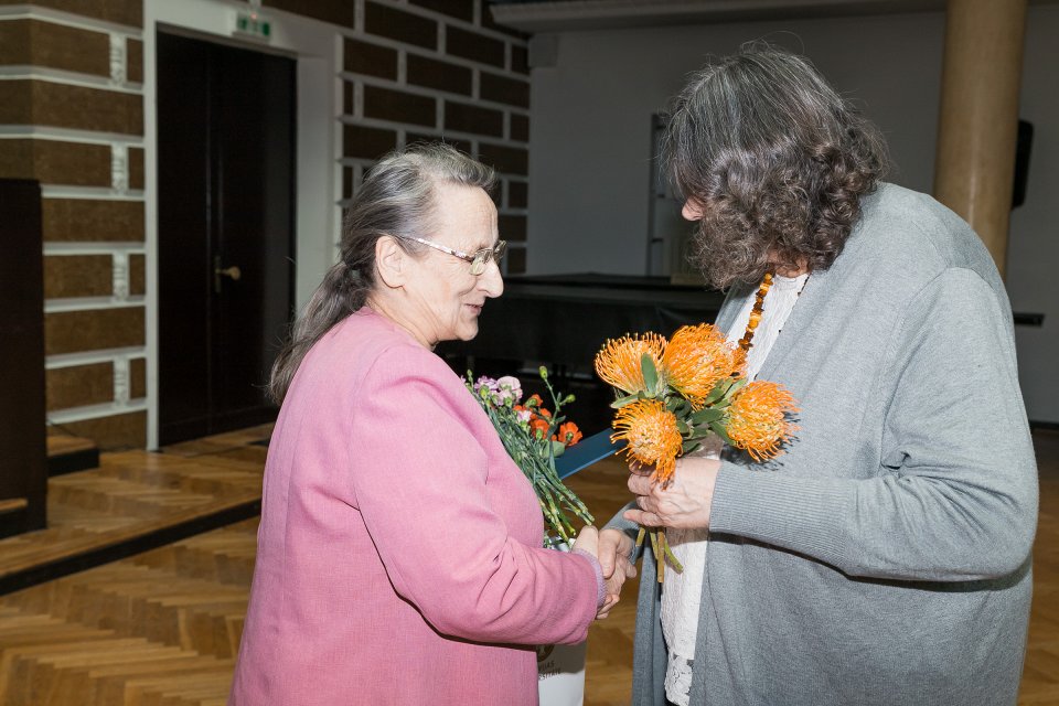 Latvijas Universitātes senioru jubilāru sveikšana. null