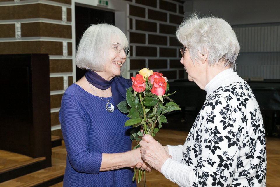 Latvijas Universitātes senioru jubilāru sveikšana. null