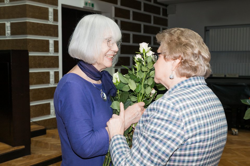 Latvijas Universitātes senioru jubilāru sveikšana. null