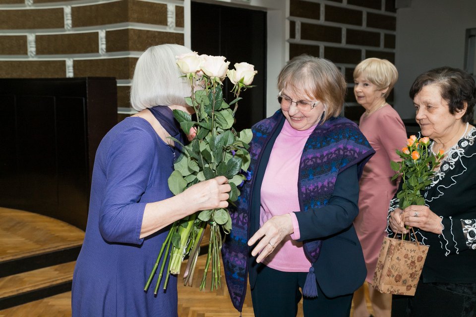 Latvijas Universitātes senioru jubilāru sveikšana. null