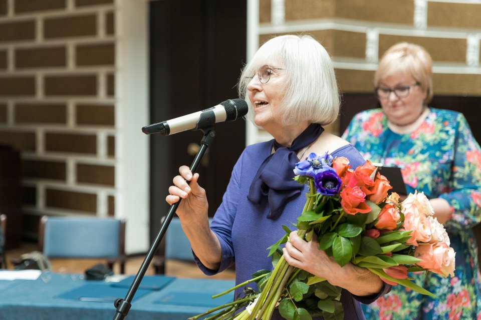 Latvijas Universitātes senioru jubilāru sveikšana. null