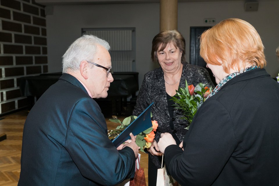 Latvijas Universitātes senioru jubilāru sveikšana. null