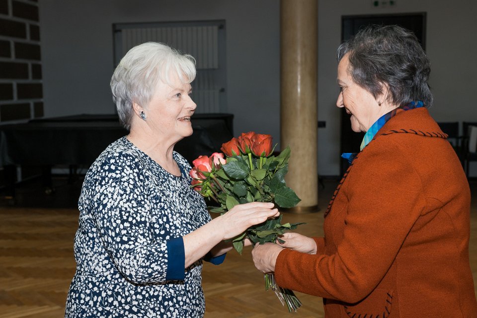 Latvijas Universitātes senioru jubilāru sveikšana. null