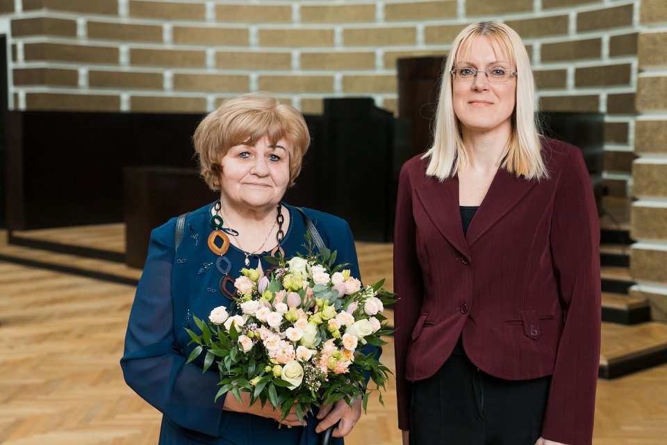 Latvijas Universitātes senioru jubilāru sveikšana. null