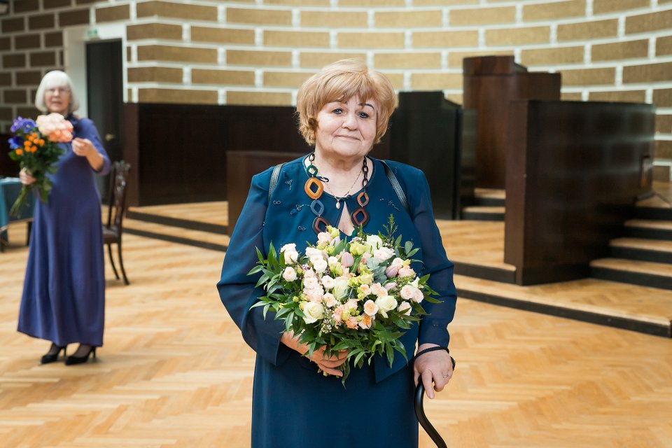 Latvijas Universitātes senioru jubilāru sveikšana. null