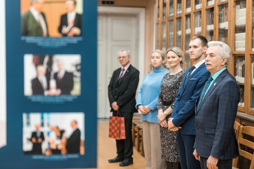 Dr. habil. iur. Ulda Krastiņa jubilejai veltītas izstādes «Vitam Impendre Vero» («Dzīvi veltīt taisnībai») atklāšana Latvijas Universitātes Bibliotēkā Raiņa bulvārī. null