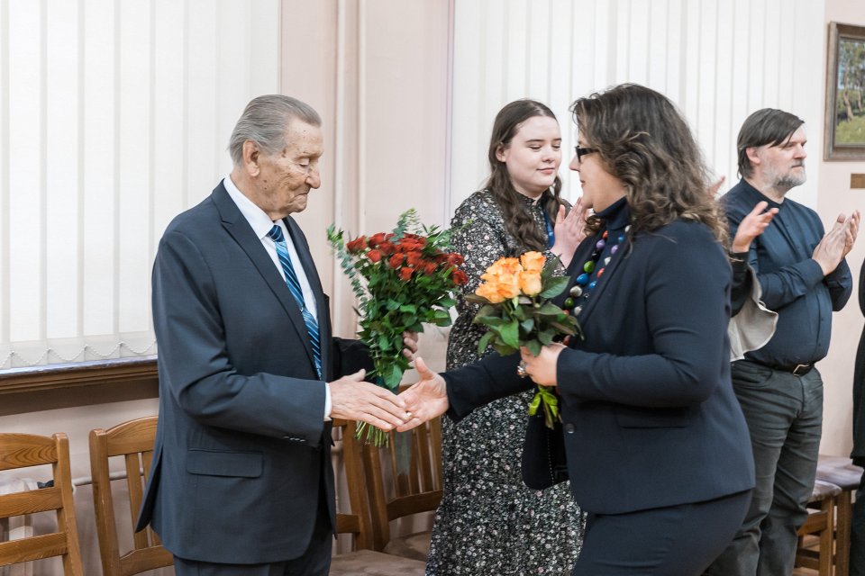 Dr. habil. iur. Ulda Krastiņa jubilejai veltītas izstādes «Vitam Impendre Vero» («Dzīvi veltīt taisnībai») atklāšana Latvijas Universitātes Bibliotēkā Raiņa bulvārī. null