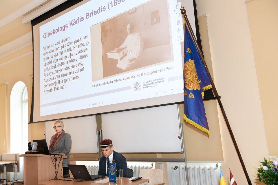 Latvijas Universitātes 81. starptautiskās zinātniskās konferences sekcija «Latvijas Universitātes vēstures liecības atmiņas institūciju krājumos». Maija Pozemkovska.