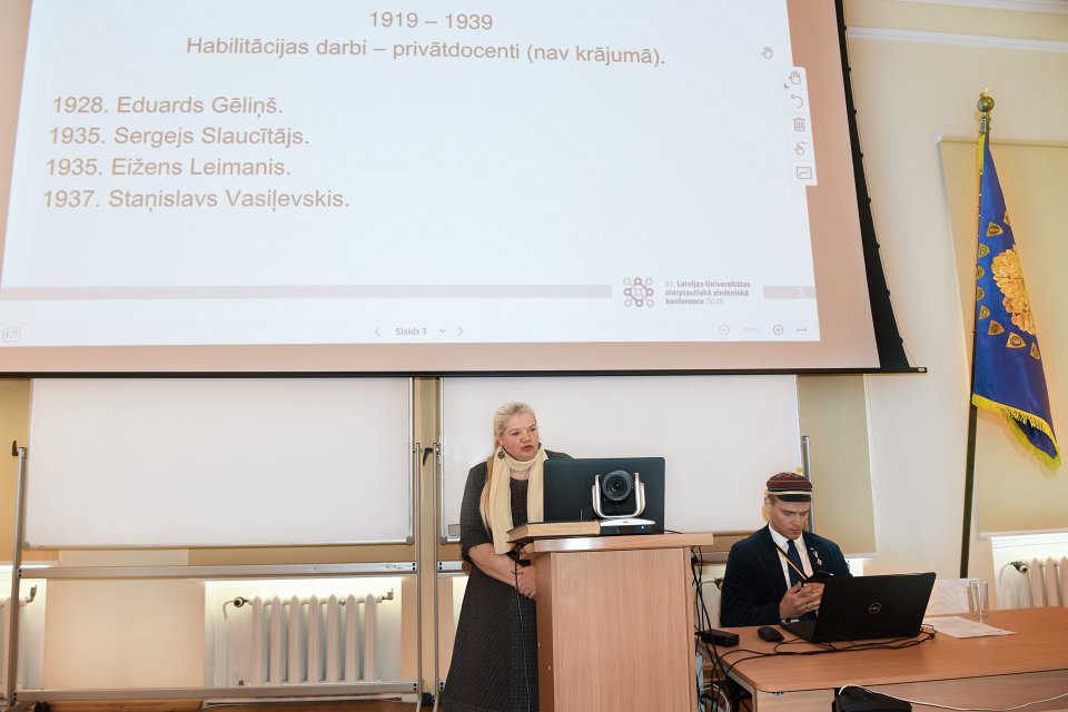 Latvijas Universitātes 81. starptautiskās zinātniskās konferences sekcija «Latvijas Universitātes vēstures liecības atmiņas institūciju krājumos». Gunta Vilka.