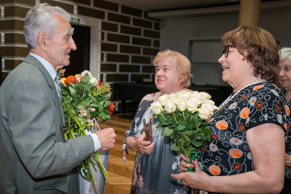 Latvijas Universitātes senioru jubilāru sveikšana. null