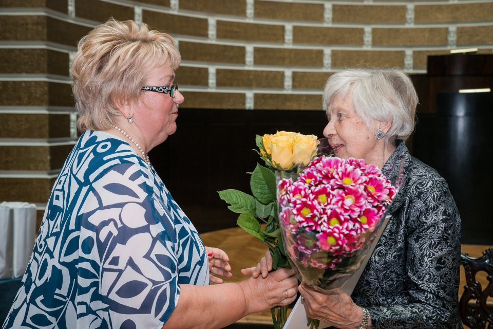 Latvijas Universitātes senioru jubilāru sveikšana. null