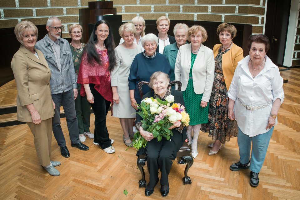 Latvijas Universitātes senioru jubilāru sveikšana. null