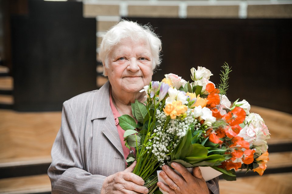 Latvijas Universitātes senioru jubilāru sveikšana. null