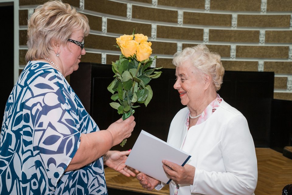 Latvijas Universitātes senioru jubilāru sveikšana. null