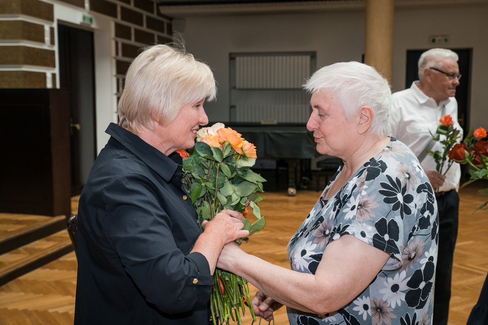 Latvijas Universitātes senioru jubilāru sveikšana. null