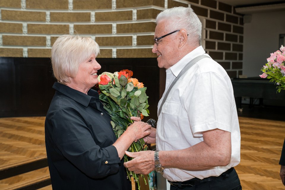 Latvijas Universitātes senioru jubilāru sveikšana. null