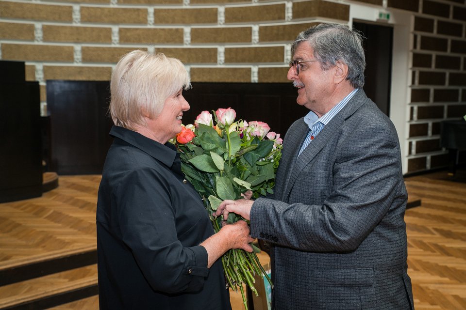 Latvijas Universitātes senioru jubilāru sveikšana. null