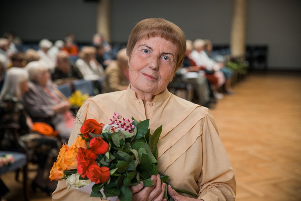 Latvijas Universitātes senioru jubilāru sveikšana. null