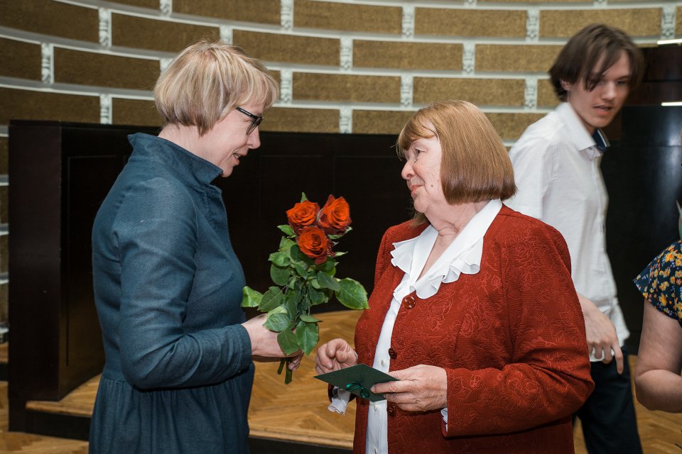 Latvijas Universitātes senioru jubilāru sveikšana. null