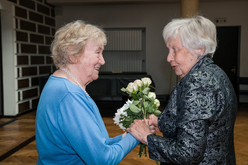 Latvijas Universitātes senioru jubilāru sveikšana. null