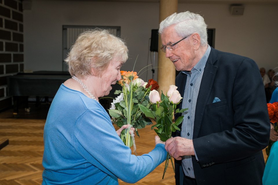 Latvijas Universitātes senioru jubilāru sveikšana. null