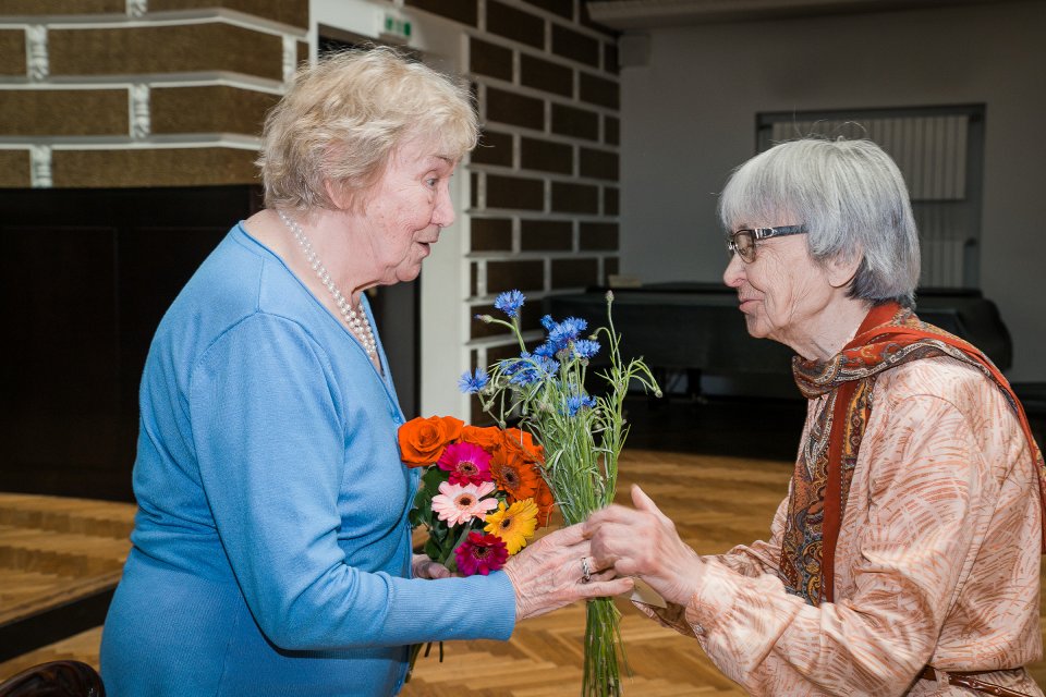 Latvijas Universitātes senioru jubilāru sveikšana. null