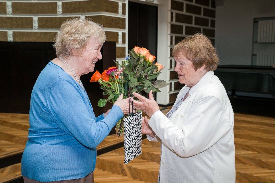 Latvijas Universitātes senioru jubilāru sveikšana. null