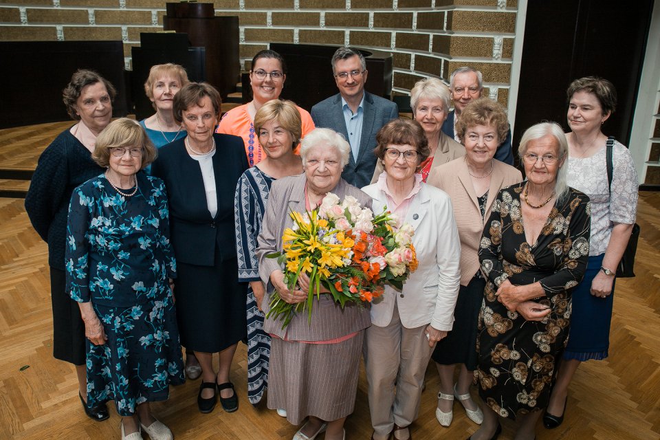 Latvijas Universitātes senioru jubilāru sveikšana. null